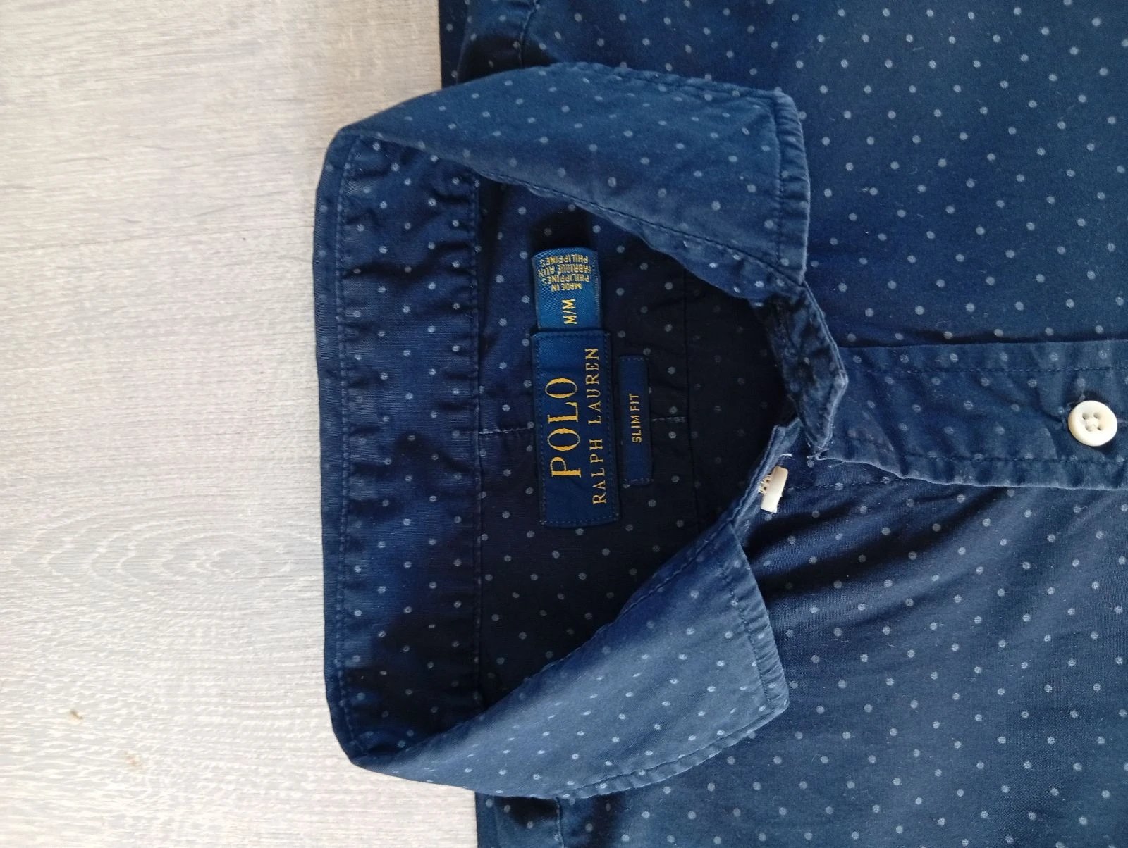 Camisa Polo Ralph Lauren azul-marinha com bolinhas – Tamanho M (Slim Fit) – photo 2
